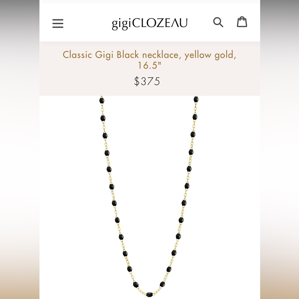 Gigi Clozeau Classic Necklace Black & 18k Yellow Gold